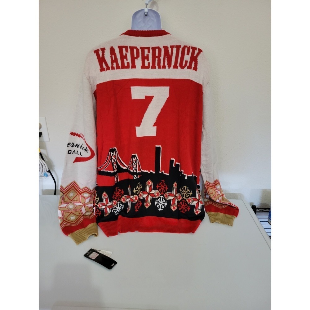 Forever Colin‎ Kaepernick #7 Golden Gate Bridge Winter XL Ugly Christmas Sweater